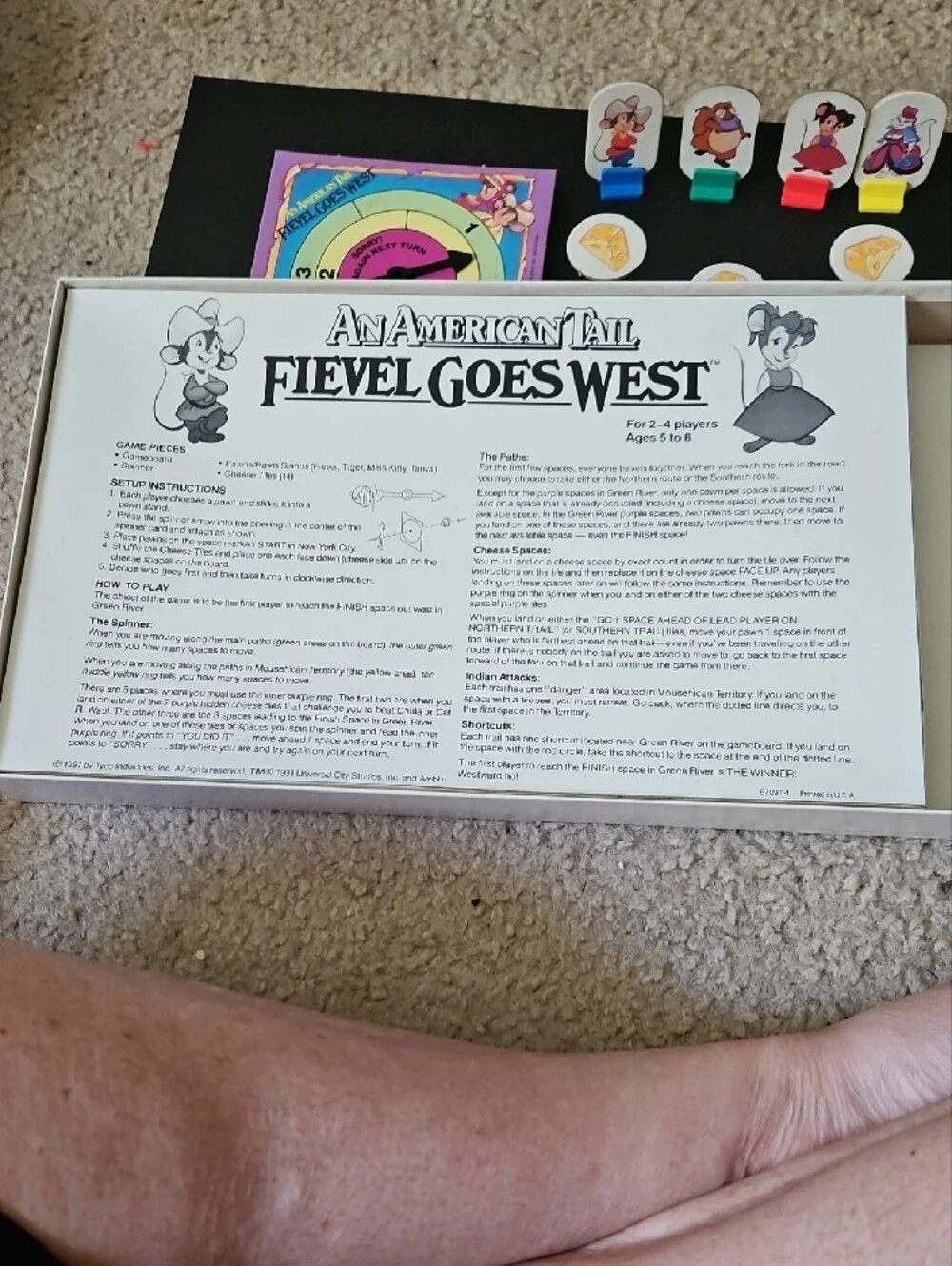 TYCO An American Tail: Fievel Goes West Board Game - Blue/Purple Box
